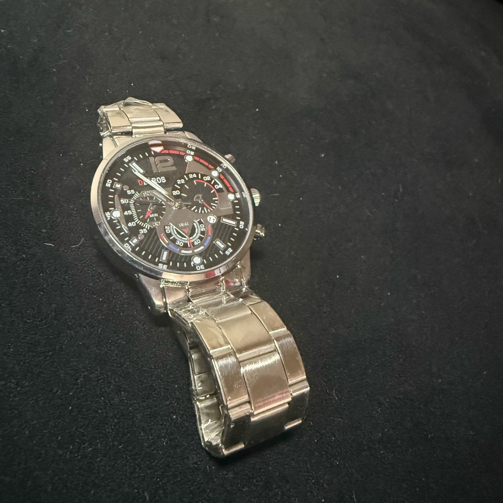 Black and Silver Men's Eyros Watch - NEW IN PACKAGING